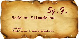 Szűcs Filoména névjegykártya