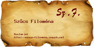 Szűcs Filoména névjegykártya